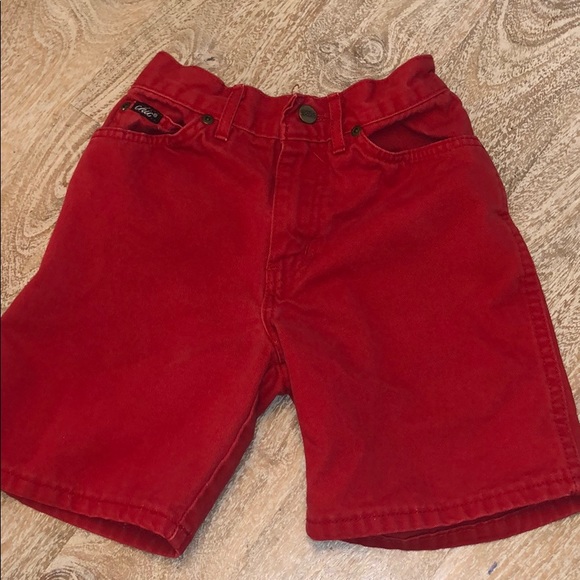 Deadstock girls size 10 chic denim red shorts 80s - Picture 2 of 7